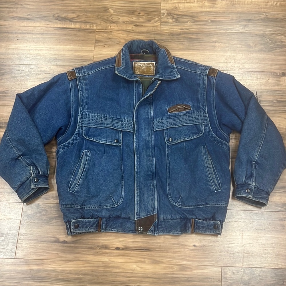 NORTH BAY CLASSICS | VINTAGE flannel lined denim/jean trucker jacket 90’s